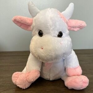 Soft n Cuddly White Cow with Pink‎ Hooves & Ears Plush